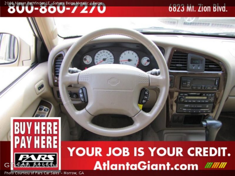 Sahara Beige Metallic / Beige 2001 Nissan Pathfinder LE