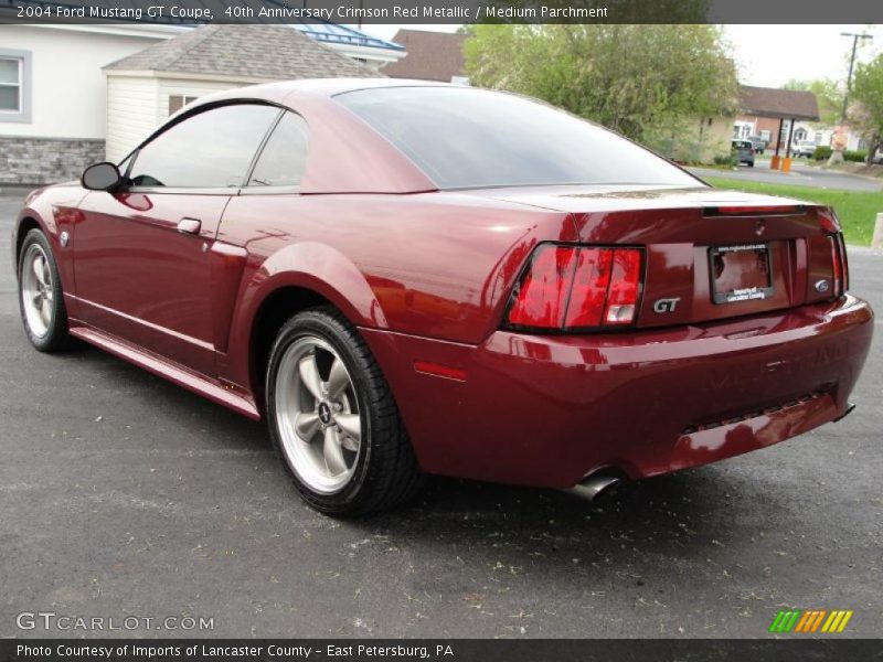 40th Anniversary Crimson Red Metallic / Medium Parchment 2004 Ford Mustang GT Coupe