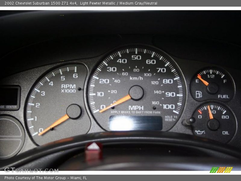 Light Pewter Metallic / Medium Gray/Neutral 2002 Chevrolet Suburban 1500 Z71 4x4