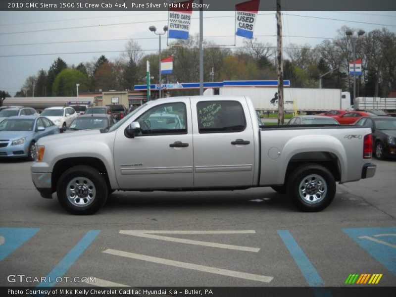  2010 Sierra 1500 SL Crew Cab 4x4 Pure Silver Metallic