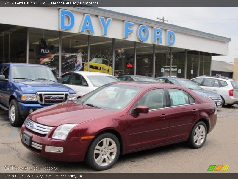 Merlot Metallic / Light Stone 2007 Ford Fusion SEL V6