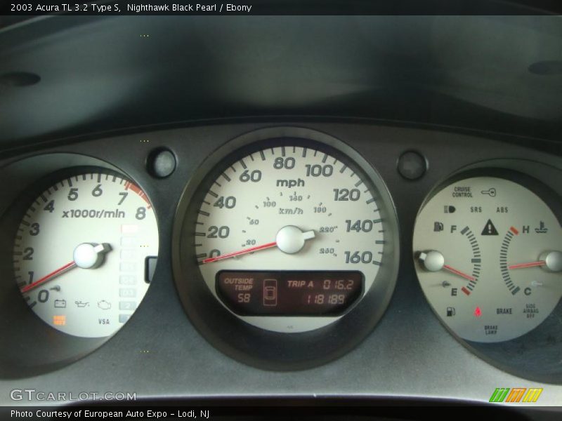 Nighthawk Black Pearl / Ebony 2003 Acura TL 3.2 Type S
