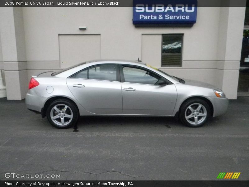 Liquid Silver Metallic / Ebony Black 2008 Pontiac G6 V6 Sedan