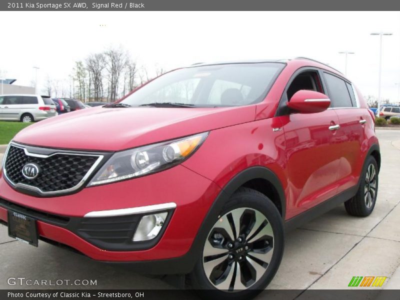 Signal Red / Black 2011 Kia Sportage SX AWD