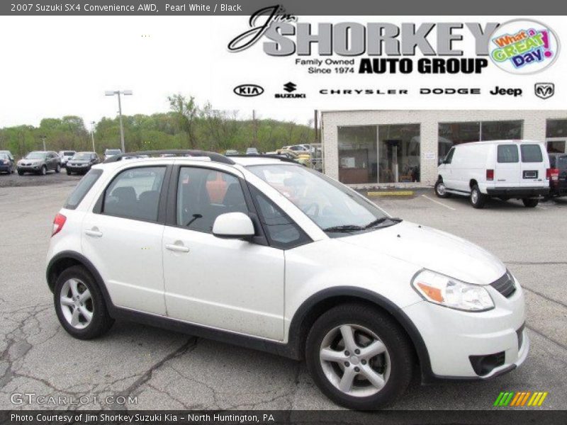 Pearl White / Black 2007 Suzuki SX4 Convenience AWD