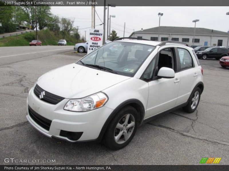 Pearl White / Black 2007 Suzuki SX4 Convenience AWD