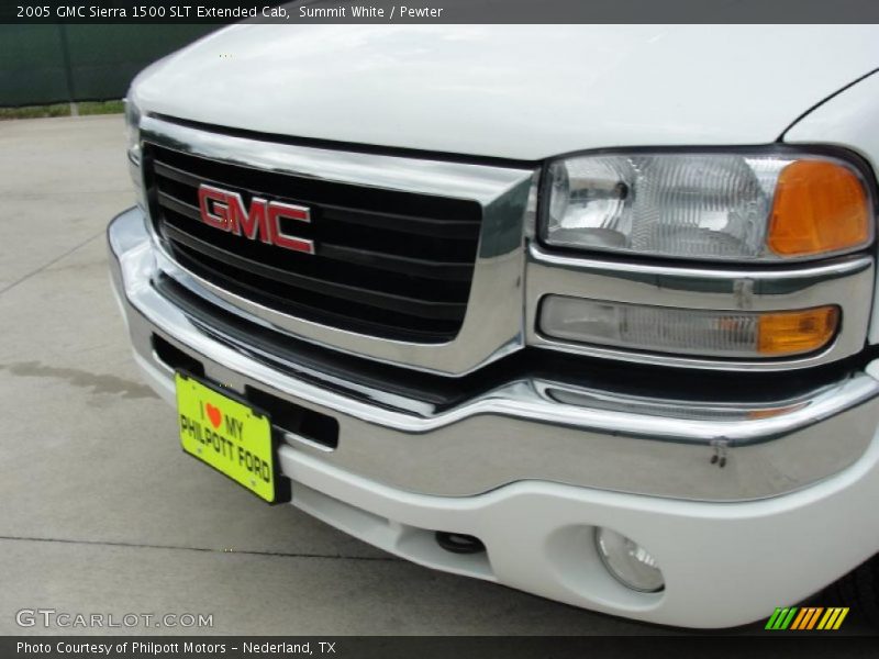 Summit White / Pewter 2005 GMC Sierra 1500 SLT Extended Cab