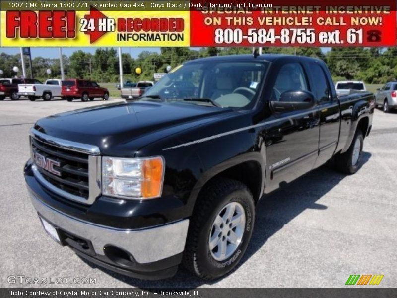 Onyx Black / Dark Titanium/Light Titanium 2007 GMC Sierra 1500 Z71 Extended Cab 4x4