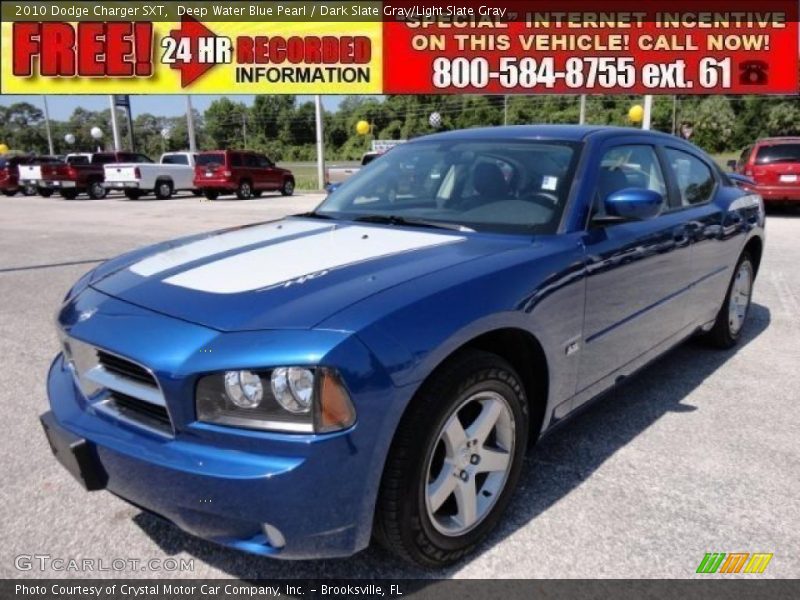 Deep Water Blue Pearl / Dark Slate Gray/Light Slate Gray 2010 Dodge Charger SXT