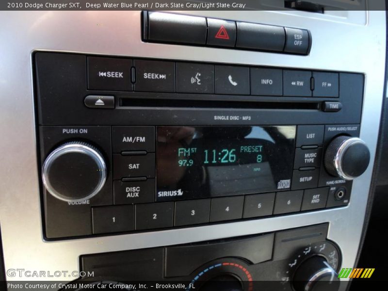 Deep Water Blue Pearl / Dark Slate Gray/Light Slate Gray 2010 Dodge Charger SXT