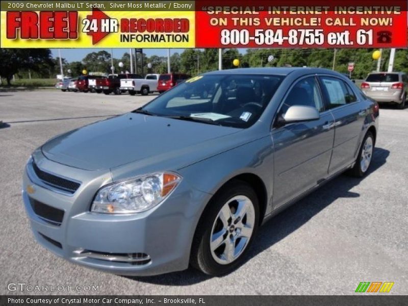 Silver Moss Metallic / Ebony 2009 Chevrolet Malibu LT Sedan