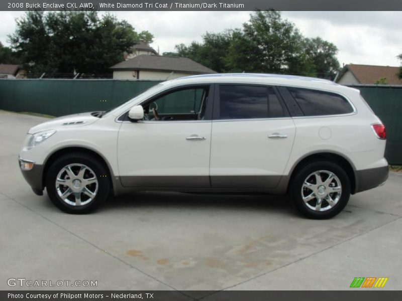 White Diamond Tri Coat / Titanium/Dark Titanium 2008 Buick Enclave CXL AWD