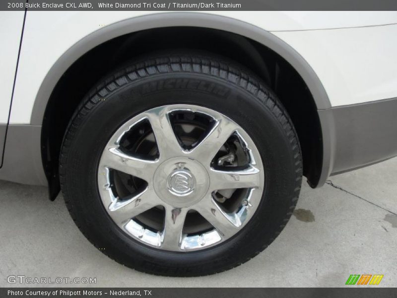 White Diamond Tri Coat / Titanium/Dark Titanium 2008 Buick Enclave CXL AWD