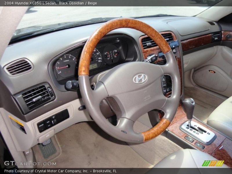 Black Obsidian / Beige 2004 Hyundai XG350 L Sedan