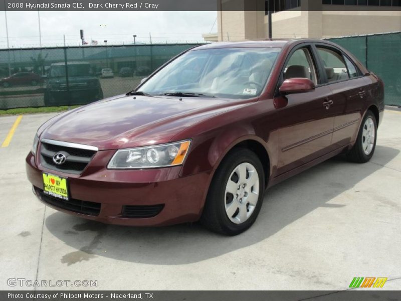Dark Cherry Red / Gray 2008 Hyundai Sonata GLS