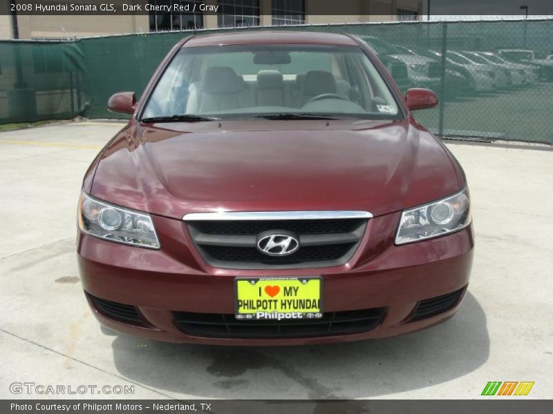 Dark Cherry Red / Gray 2008 Hyundai Sonata GLS