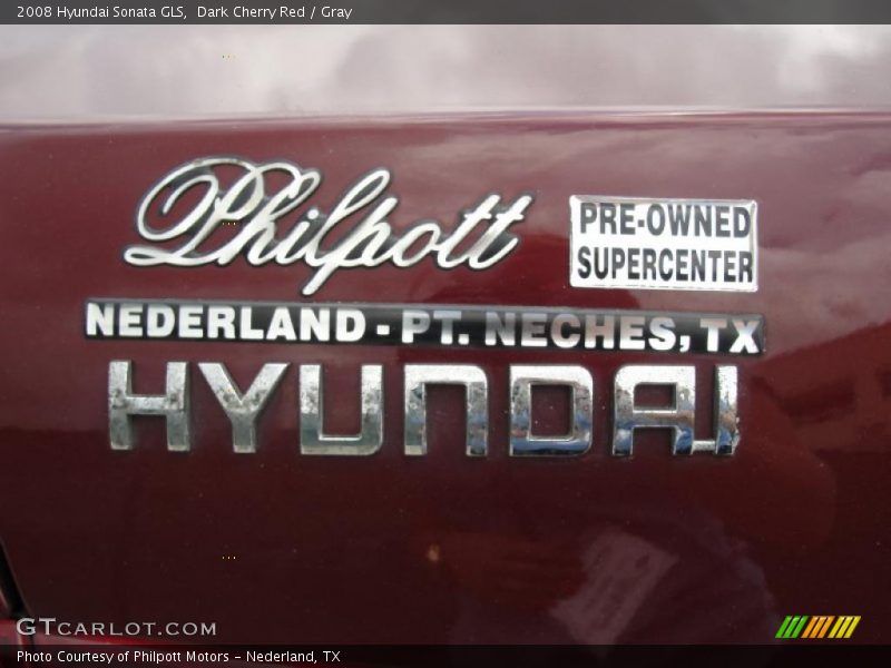 Dark Cherry Red / Gray 2008 Hyundai Sonata GLS