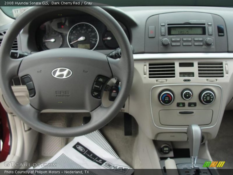 Dark Cherry Red / Gray 2008 Hyundai Sonata GLS