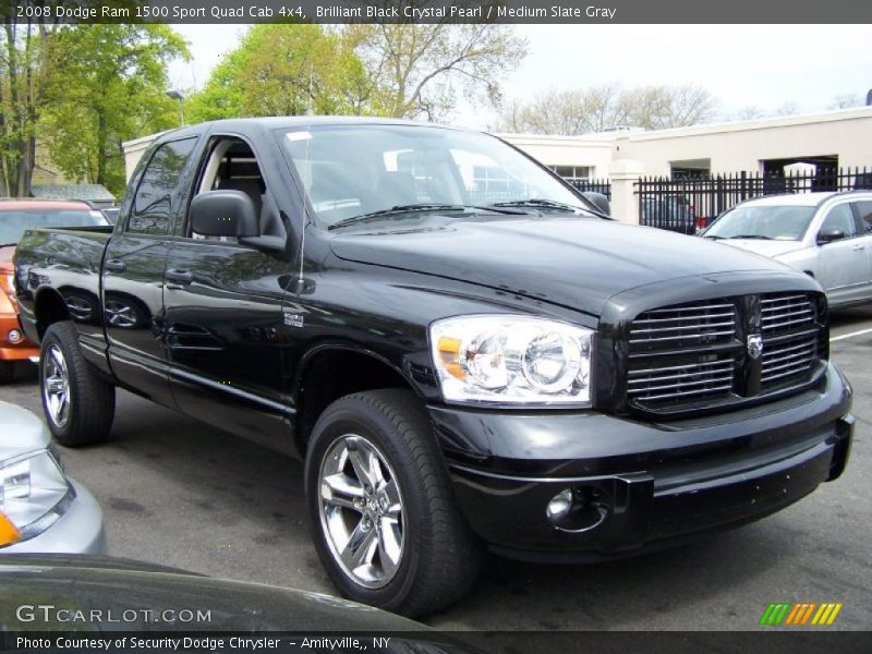 Brilliant Black Crystal Pearl / Medium Slate Gray 2008 Dodge Ram 1500 Sport Quad Cab 4x4