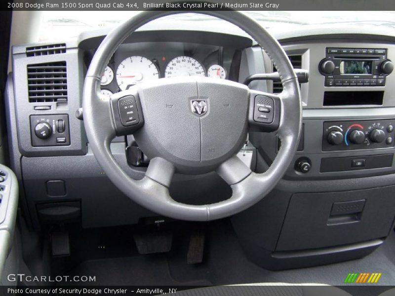 Brilliant Black Crystal Pearl / Medium Slate Gray 2008 Dodge Ram 1500 Sport Quad Cab 4x4