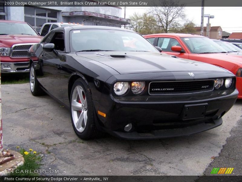 Brilliant Black Crystal Pearl Coat / Dark Slate Gray 2009 Dodge Challenger SRT8