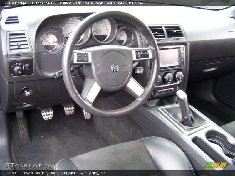 Brilliant Black Crystal Pearl Coat / Dark Slate Gray 2009 Dodge Challenger SRT8