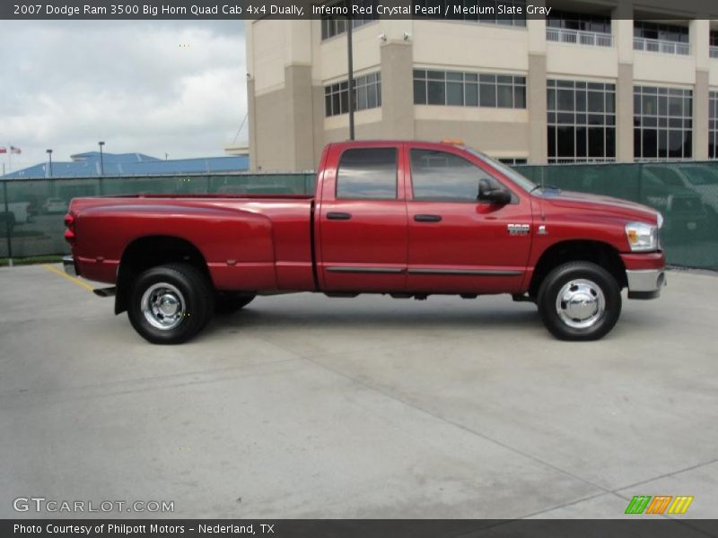 Inferno Red Crystal Pearl / Medium Slate Gray 2007 Dodge Ram 3500 Big Horn Quad Cab 4x4 Dually