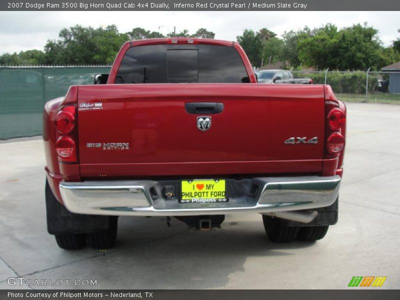 Inferno Red Crystal Pearl / Medium Slate Gray 2007 Dodge Ram 3500 Big Horn Quad Cab 4x4 Dually