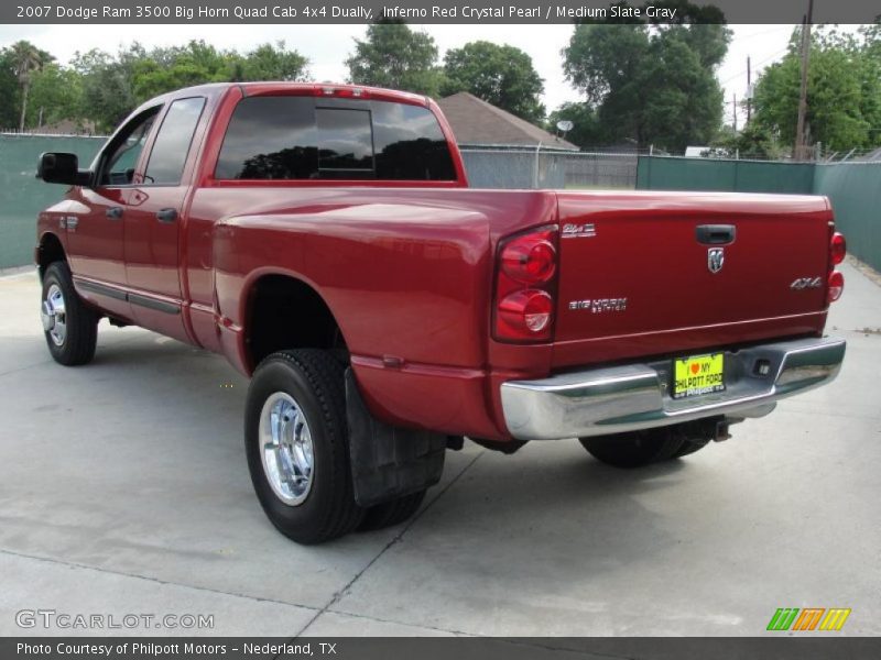 Inferno Red Crystal Pearl / Medium Slate Gray 2007 Dodge Ram 3500 Big Horn Quad Cab 4x4 Dually