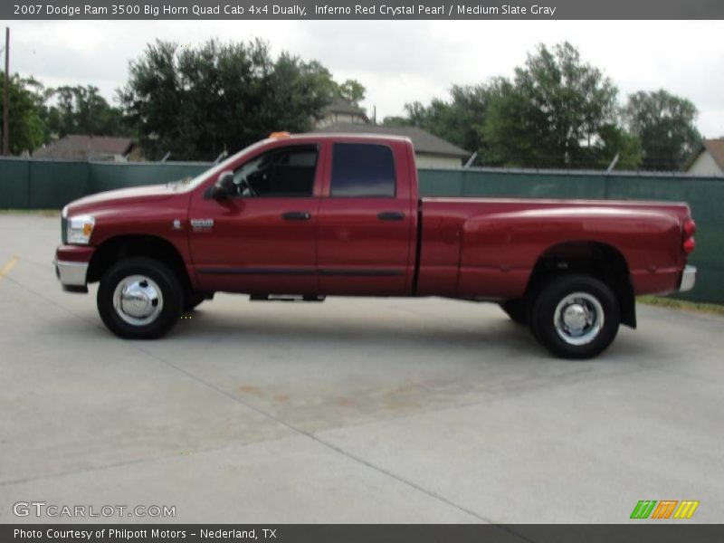 Inferno Red Crystal Pearl / Medium Slate Gray 2007 Dodge Ram 3500 Big Horn Quad Cab 4x4 Dually