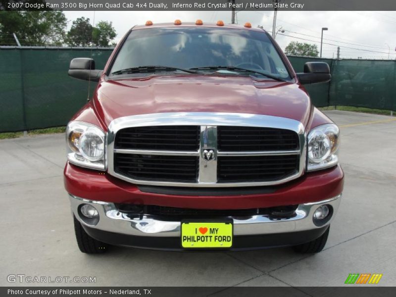 Inferno Red Crystal Pearl / Medium Slate Gray 2007 Dodge Ram 3500 Big Horn Quad Cab 4x4 Dually