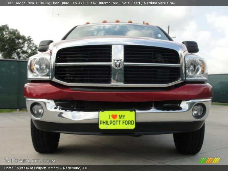 Inferno Red Crystal Pearl / Medium Slate Gray 2007 Dodge Ram 3500 Big Horn Quad Cab 4x4 Dually