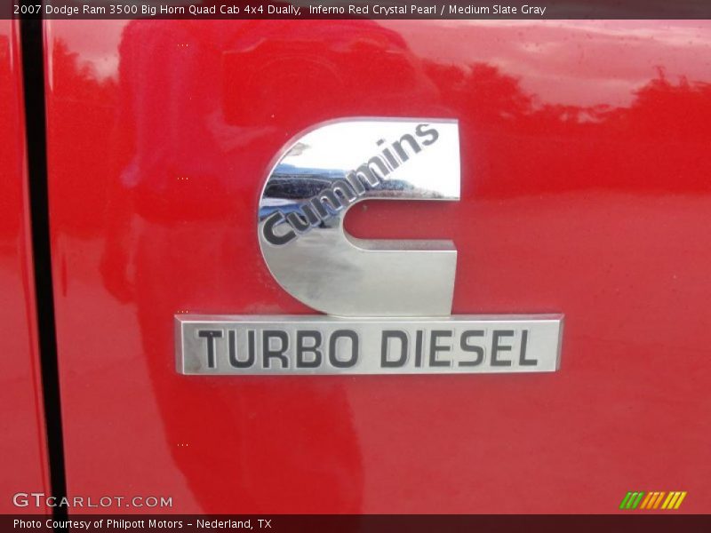 Inferno Red Crystal Pearl / Medium Slate Gray 2007 Dodge Ram 3500 Big Horn Quad Cab 4x4 Dually