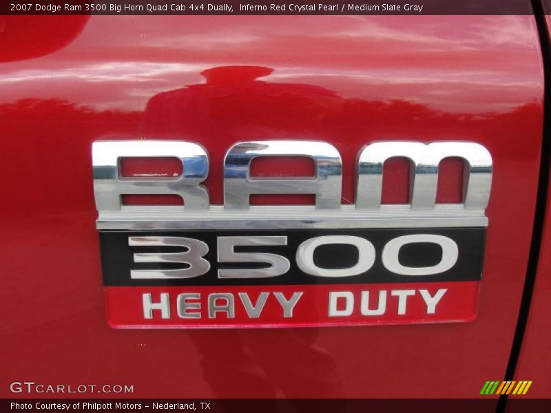 Inferno Red Crystal Pearl / Medium Slate Gray 2007 Dodge Ram 3500 Big Horn Quad Cab 4x4 Dually