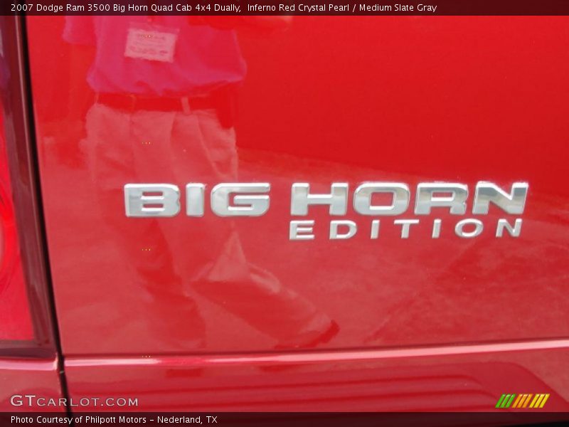 Inferno Red Crystal Pearl / Medium Slate Gray 2007 Dodge Ram 3500 Big Horn Quad Cab 4x4 Dually