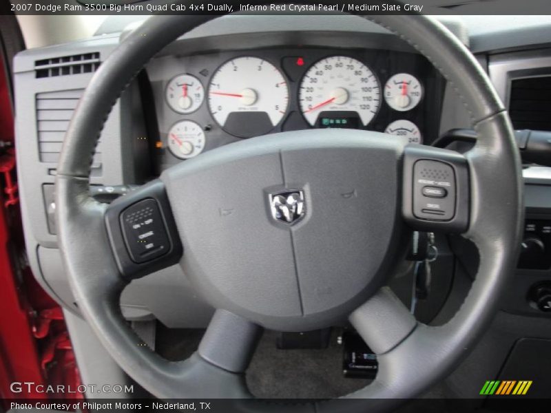 Inferno Red Crystal Pearl / Medium Slate Gray 2007 Dodge Ram 3500 Big Horn Quad Cab 4x4 Dually