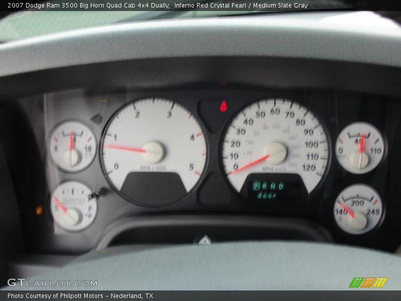 Inferno Red Crystal Pearl / Medium Slate Gray 2007 Dodge Ram 3500 Big Horn Quad Cab 4x4 Dually