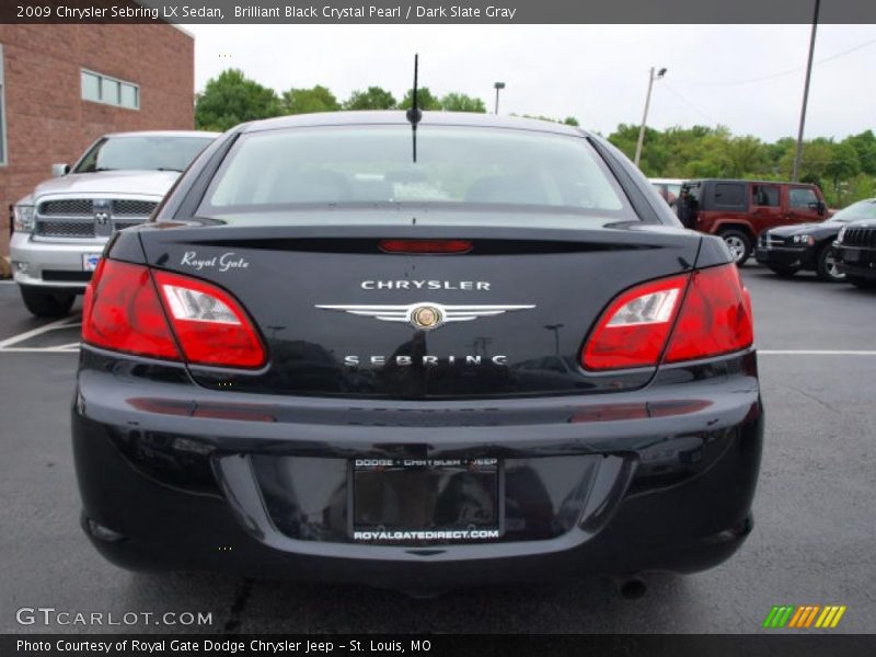 Brilliant Black Crystal Pearl / Dark Slate Gray 2009 Chrysler Sebring LX Sedan