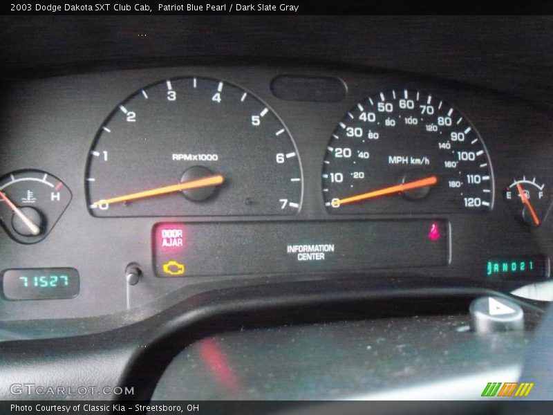 Patriot Blue Pearl / Dark Slate Gray 2003 Dodge Dakota SXT Club Cab