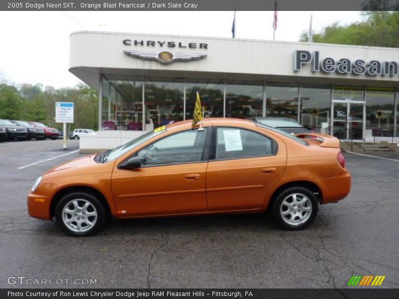 Orange Blast Pearlcoat / Dark Slate Gray 2005 Dodge Neon SXT