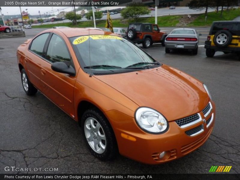 Orange Blast Pearlcoat / Dark Slate Gray 2005 Dodge Neon SXT