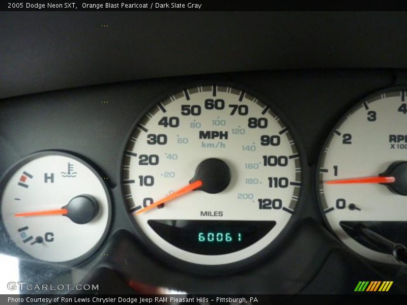 Orange Blast Pearlcoat / Dark Slate Gray 2005 Dodge Neon SXT
