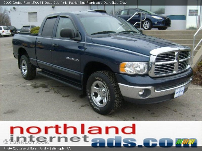 Patriot Blue Pearlcoat / Dark Slate Gray 2002 Dodge Ram 1500 ST Quad Cab 4x4