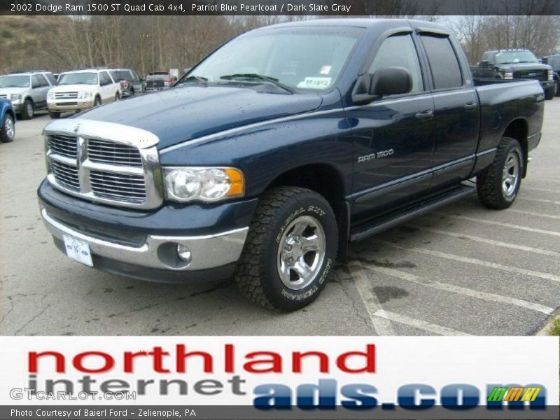 Patriot Blue Pearlcoat / Dark Slate Gray 2002 Dodge Ram 1500 ST Quad Cab 4x4