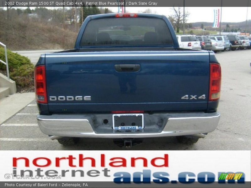 Patriot Blue Pearlcoat / Dark Slate Gray 2002 Dodge Ram 1500 ST Quad Cab 4x4