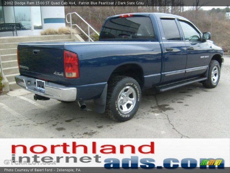 Patriot Blue Pearlcoat / Dark Slate Gray 2002 Dodge Ram 1500 ST Quad Cab 4x4