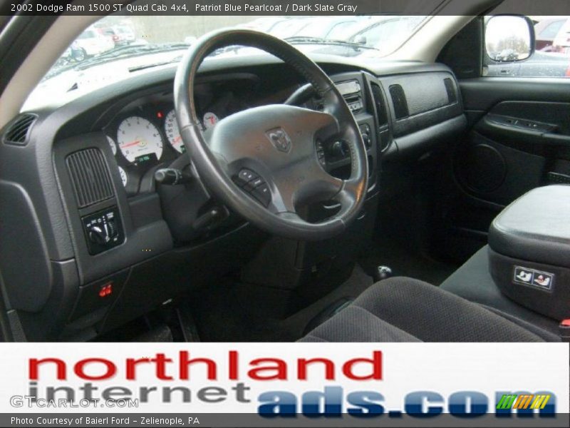 Patriot Blue Pearlcoat / Dark Slate Gray 2002 Dodge Ram 1500 ST Quad Cab 4x4