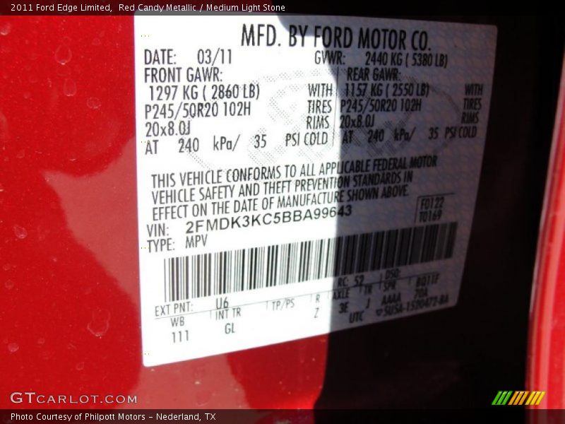 Red Candy Metallic / Medium Light Stone 2011 Ford Edge Limited