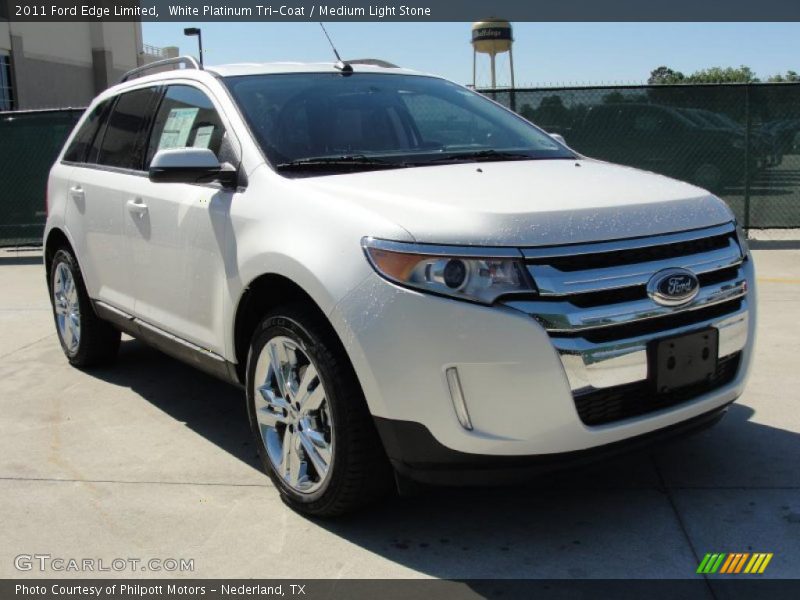 White Platinum Tri-Coat / Medium Light Stone 2011 Ford Edge Limited