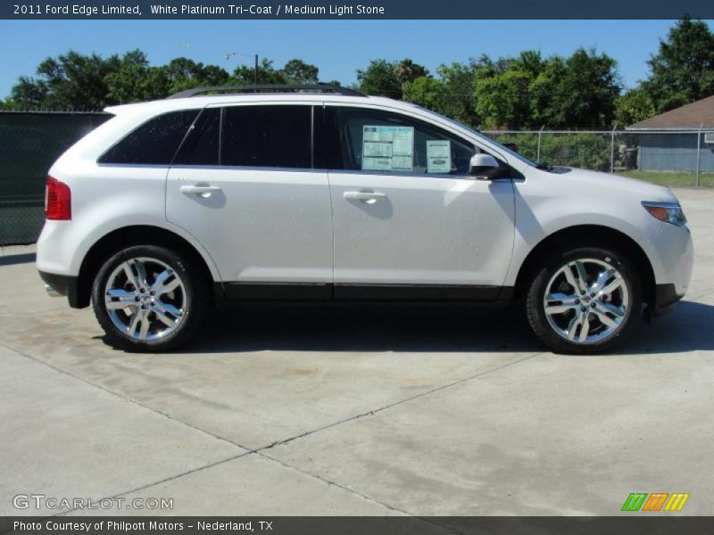 White Platinum Tri-Coat / Medium Light Stone 2011 Ford Edge Limited